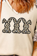 Load image into Gallery viewer, Easter Leopard Waffle-Knit Flounce Sleeve Top