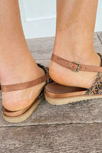 Load image into Gallery viewer, Raw Hem Leopard Clip Toe Sandals