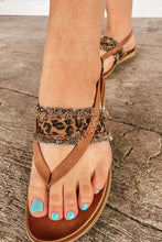 Load image into Gallery viewer, Raw Hem Leopard Clip Toe Sandals
