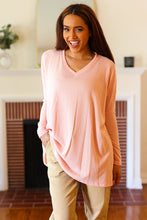 Load image into Gallery viewer, All For Love Peach Waffle Knit V Neck Dolman Top