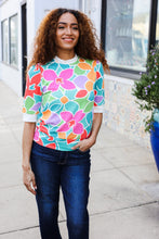 Load image into Gallery viewer, Spring Vibes Multicolor floral Rib Back Bow Tie Detail Top