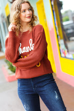 Load image into Gallery viewer, All I Want Thanksgiving Pop Up Embroidery Chunky Sweater