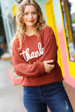 Load image into Gallery viewer, All I Want Thanksgiving Pop Up Embroidery Chunky Sweater