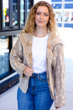 Load image into Gallery viewer, Autumn Vibes Taupe Textured Cable Knit Collared Cardigan