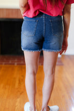 Load image into Gallery viewer, American Flag High Rise Frayed Hem Denim Shorts