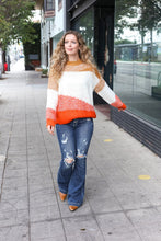 Load image into Gallery viewer, Adorable You Camel &amp; Orange Color Block Sweater