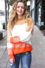 Load image into Gallery viewer, Adorable You Camel &amp; Orange Color Block Sweater
