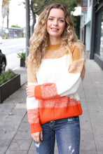 Load image into Gallery viewer, Adorable You Camel &amp; Orange Color Block Sweater