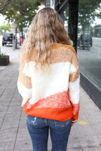 Load image into Gallery viewer, Adorable You Camel &amp; Orange Color Block Sweater
