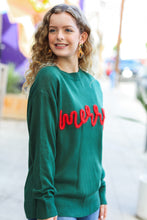 Load image into Gallery viewer, Be Merry Hunter Green Pop Up Sweater