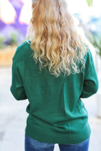 Load image into Gallery viewer, Be Merry Hunter Green Pop Up Sweater