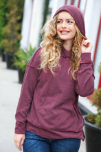 Load image into Gallery viewer, A New Day Burgundy Mineral Wash Rib Knit Hoodie