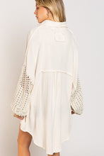 Load image into Gallery viewer, Crochet Sleeve Cotton Gauze Top