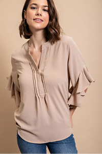 Ruffled Bell Sleeve Top