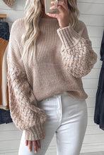 Load image into Gallery viewer, Parchment Cable Knit Sleeve Drop Shoulder Sweater