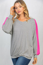 Load image into Gallery viewer, Long Sleeve Striped Knit Top