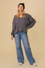 Load image into Gallery viewer, Thermal High Low V-Neck Oversized Top