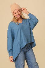 Load image into Gallery viewer, Thermal High Low V-Neck Oversized Top