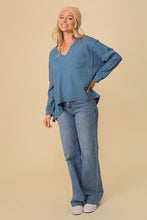 Load image into Gallery viewer, Thermal High Low V-Neck Oversized Top