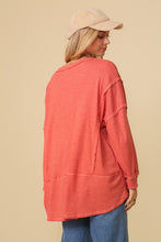 Load image into Gallery viewer, Thermal High Low V-Neck Oversized Top