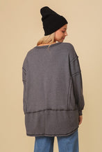 Load image into Gallery viewer, Thermal High Low V-Neck Oversized Top