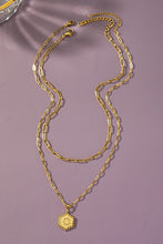Load image into Gallery viewer, 2 row brass double sided hexagon initial necklace