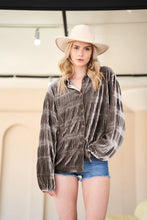 Load image into Gallery viewer, Long Sleeve Button Front Velvet Texture Top