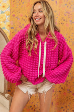 Load image into Gallery viewer, Rose Bubble Textured Waffle Hoodie