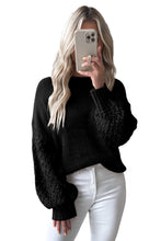 Load image into Gallery viewer, Parchment Cable Knit Sleeve Drop Shoulder Sweater