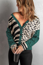 Load image into Gallery viewer, Green Animal Print Button Front Cardigan