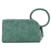 Load image into Gallery viewer, Straw Cuff Handle Tassel Wristlet Clutch