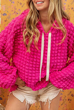 Load image into Gallery viewer, Rose Bubble Textured Waffle Hoodie