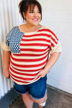 Load image into Gallery viewer, American Flag Jacquard Knit Sweater Top