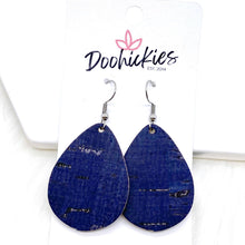 Load image into Gallery viewer, 1.5&quot; Navy &amp; White Itty Bitty Corkie Mini Collection -Earrings