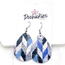 Load image into Gallery viewer, 1.5&quot; Navy &amp; White Itty Bitty Corkie Mini Collection -Earrings