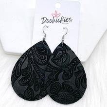 Load image into Gallery viewer, 2.5&quot; Embossed Suede Teardrops -Earrings