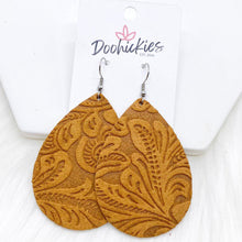 Load image into Gallery viewer, 2.5&quot; Embossed Suede Teardrops -Earrings