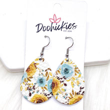 Load image into Gallery viewer, 1.5&quot; Watercolor Flowers Mini Collection (Leather) -Earrings