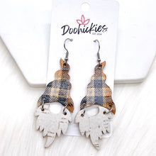 Load image into Gallery viewer, 2.5&quot; Fall Plaid Gnomes -Fall Earrings