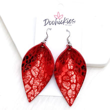 Load image into Gallery viewer, 2.5&quot; Metallic Christmas Leopard Petals -Earrings