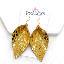 Load image into Gallery viewer, 2.5&quot; Metallic Christmas Leopard Petals -Earrings