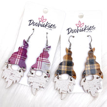 Load image into Gallery viewer, 2.5&quot; Fall Plaid Gnomes -Fall Earrings