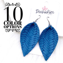 Load image into Gallery viewer, 2.5&quot; Fall Braided Petals -Fall Leather Earrings