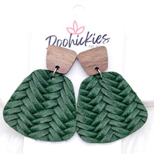 Load image into Gallery viewer, 2&quot; Walnut &amp; Fall Braided Jasmine Dangles -Fall Leather Earrings