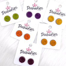 Load image into Gallery viewer, 12mm Autumn Crystal Singles in Stainless Steel Settings -Fall Earrings