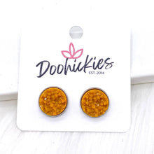 Load image into Gallery viewer, 12mm Autumn Crystal Singles in Stainless Steel Settings -Fall Earrings