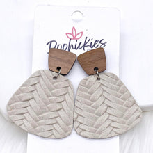 Load image into Gallery viewer, 2&quot; Walnut &amp; Fall Braided Jasmine Dangles -Fall Leather Earrings