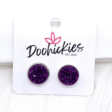 Load image into Gallery viewer, 12mm Autumn Crystal Singles in Stainless Steel Settings -Fall Earrings