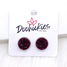 Load image into Gallery viewer, 12mm Autumn Crystal Singles in Stainless Steel Settings -Fall Earrings