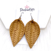 Load image into Gallery viewer, 2.5&quot; Fall Braided Petals -Fall Leather Earrings